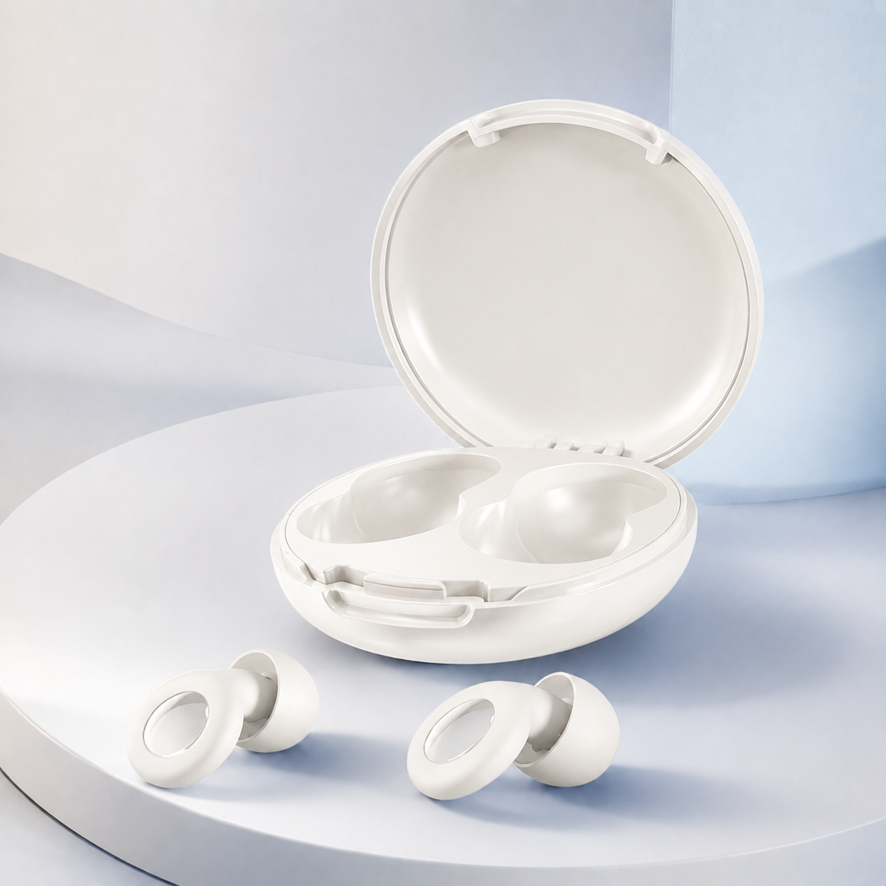 Sova PRO 1 – Bouchon d'oreille en silicone blanc, vue de face